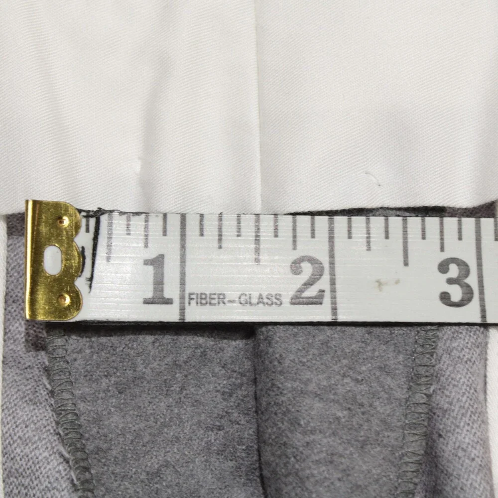 Isaia NWT Dress Pants Size 50 (US 34) Regular Fit in Gray Melange 100% Wool